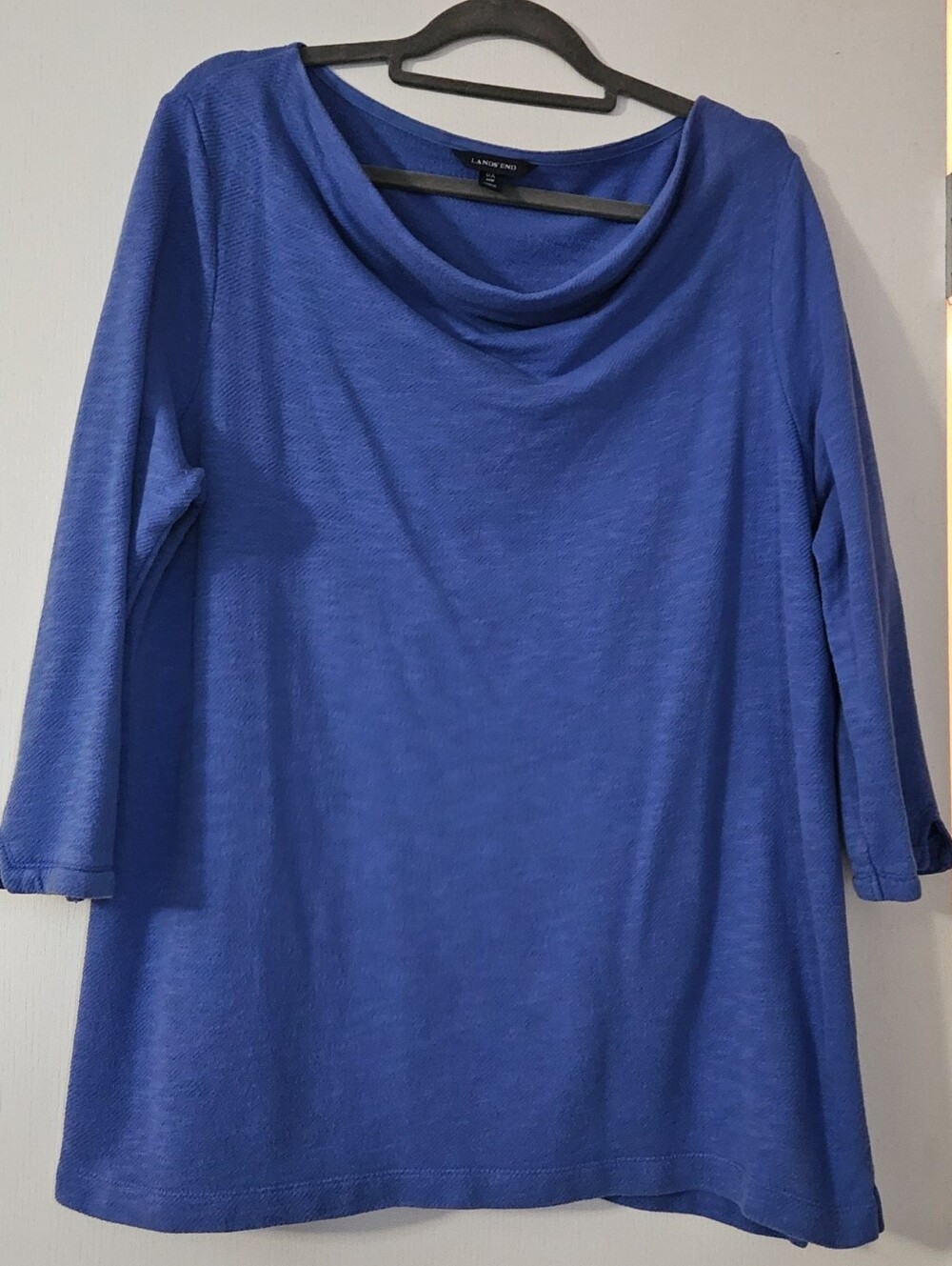 Lands' End Deep Periwinkle Blue Terry Tunic Top, 14W